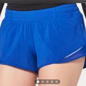 Lululemon Hotty Hot High Rise 2.5” Royal Blue Shorts EUC sz 8